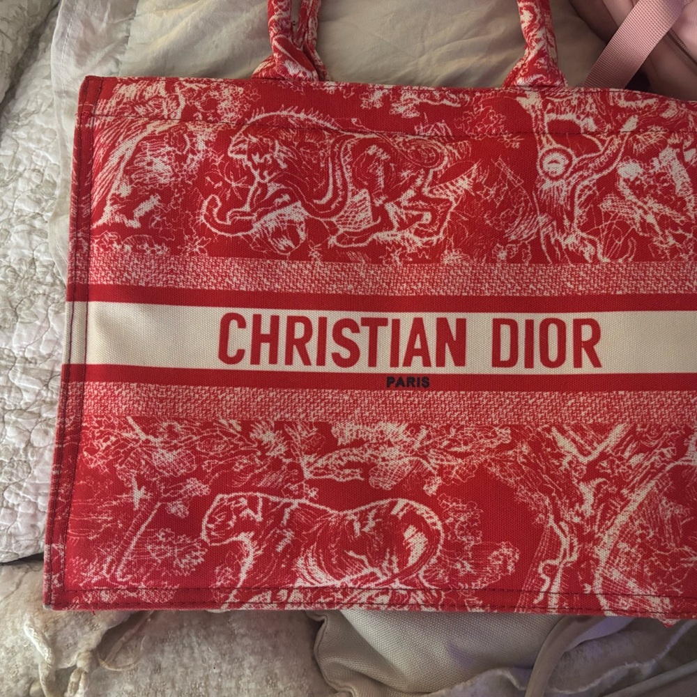Dior Book Tote Medium Canvas Red / White - Picture 7 of 7